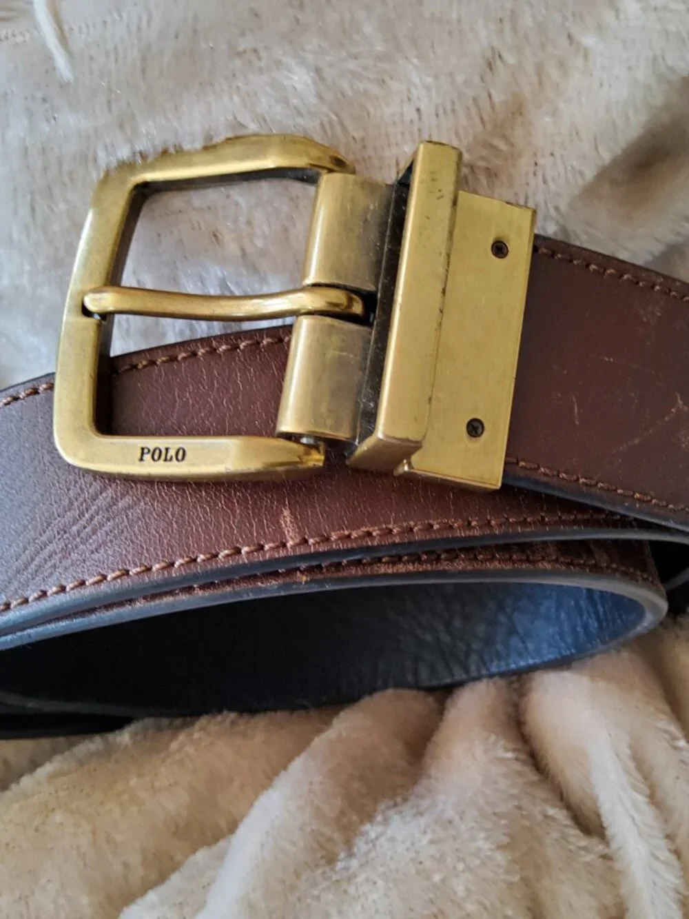 Men's Polo Ralph Lauren brown belt length 54 inches [scratches]